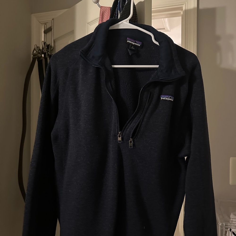 Patagonia Men's Zip Up Sweater - Dark Blue